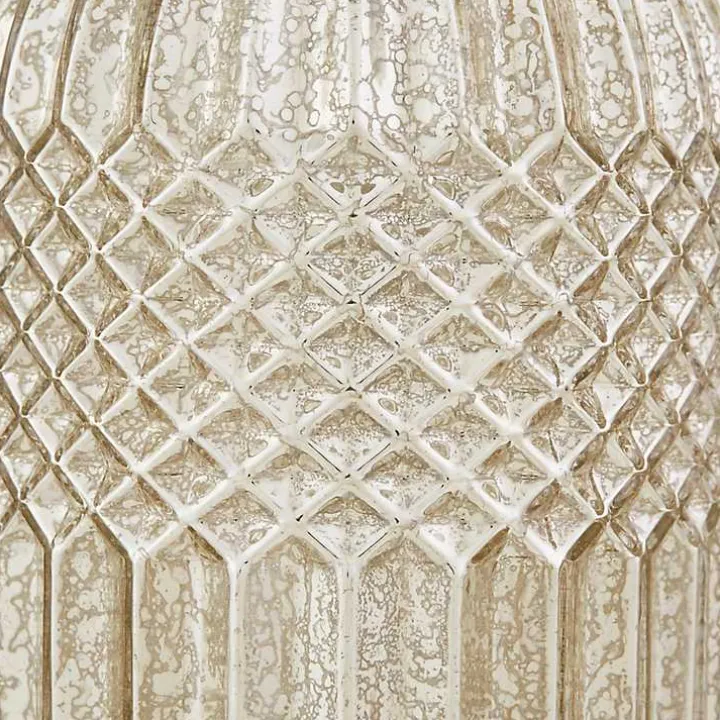 Antique Silver Textured Glass Luxuria Table Lamp