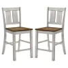 Antique White & Dark Brown 2-pc. Counter Stool Set