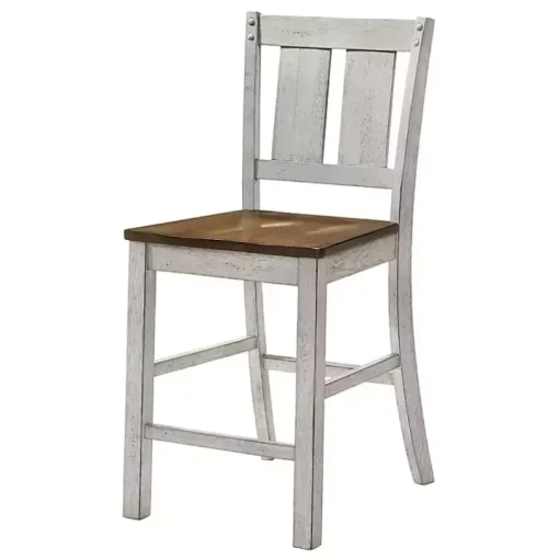 Antique White & Dark Brown 2-pc. Counter Stool Set