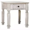 Antique White Wood Heather Accent Table