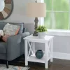 Antique White X Side Frame Accent Table