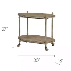 Antique Wood and Metal Bar Cart