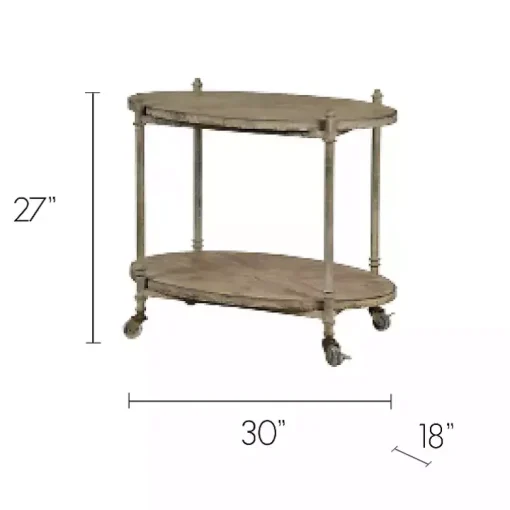 Antique Wood and Metal Bar Cart