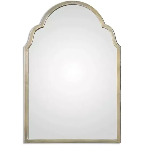 Antiqued Silver Champagne Arched Mirror