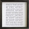 Anyway Framed Wood Wall Plaque