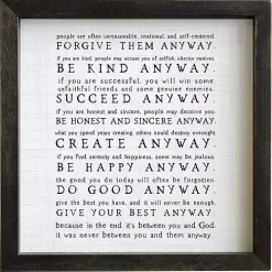 Anyway Framed Wood Wall Plaque