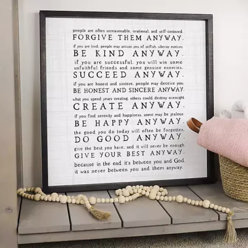 Anyway Framed Wood Wall Plaque