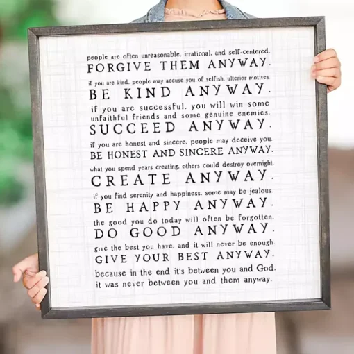 Anyway Framed Wood Wall Plaque