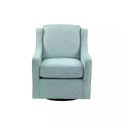 Aqua Upholstered Swivel Accent Chair