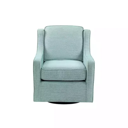 Aqua Upholstered Swivel Accent Chair