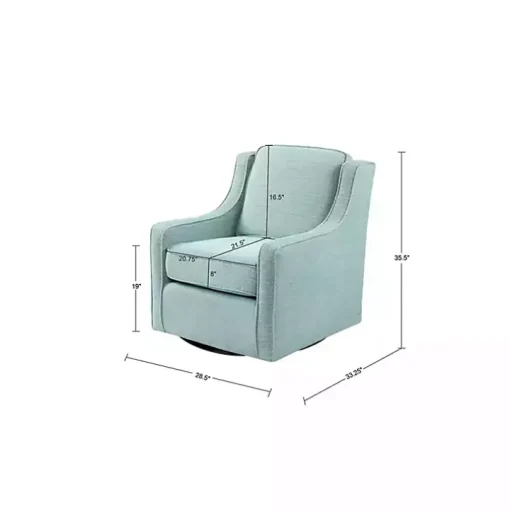 Aqua Upholstered Swivel Accent Chair