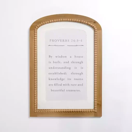 Arched Proverbs Verse Beaded Wall Plaque