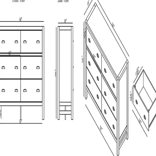 Arden Gray Wood 6-Drawer Dresser