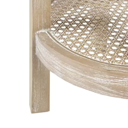 Ash Rattan Round Martha Stewart Accent Table