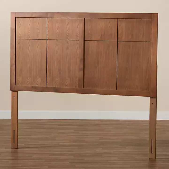 Ash Walnut Wood Panel Full Headboard