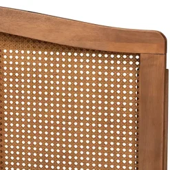 Ash Walnut Woven Rattan King Headboard