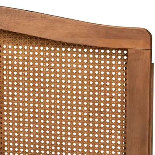 Ash Walnut Woven Rattan King Headboard