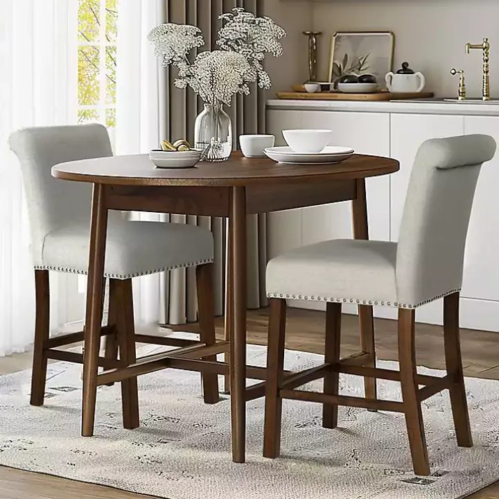 Aubrey Natural Upholstered 2-pc. Counter Stool Set