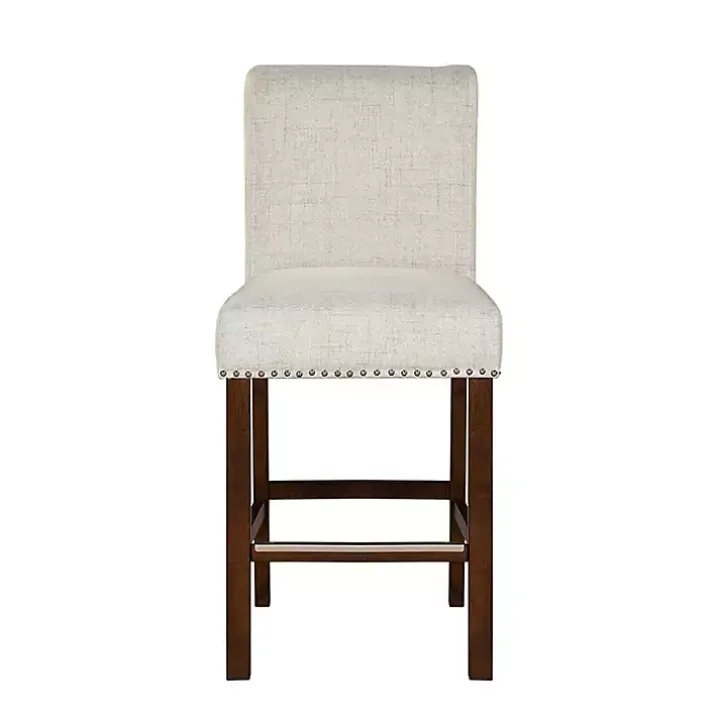 Aubrey Natural Upholstered 2-pc. Counter Stool Set