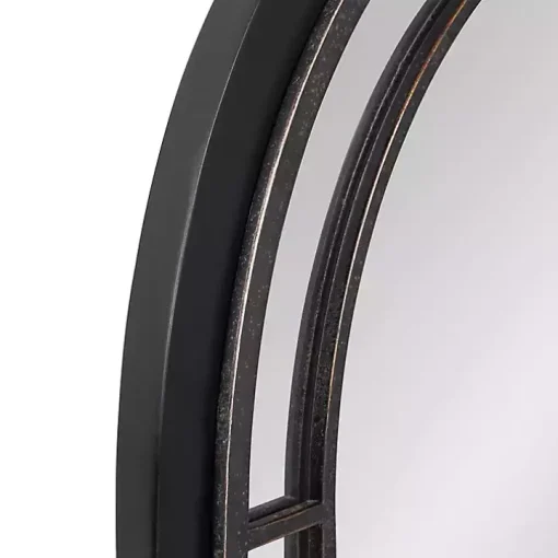 Audubon Black Wood Arch Wall Mirror, 24x36 in.