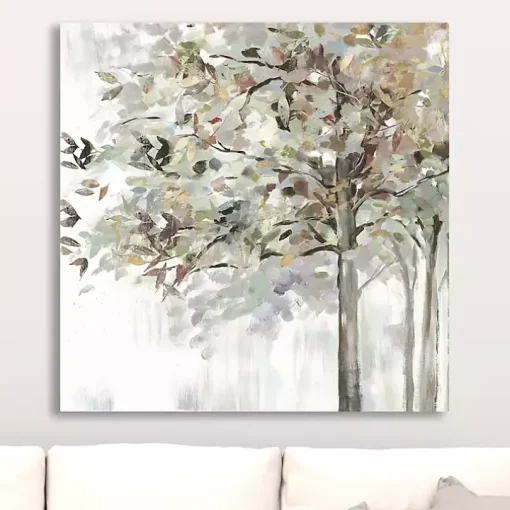 Autumn Leaves Neutral Giclee Canvas Art, 30x30 in.