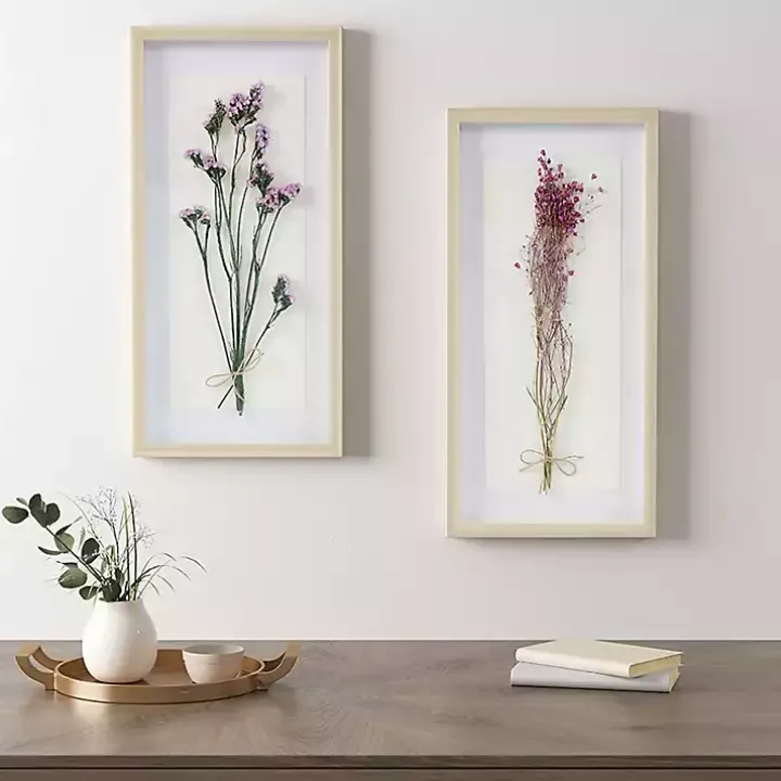 Avant Garden Dried Flowers Shadowboxes, Set of 2