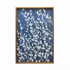 Azure Blooms Framed Canvas Art Print
