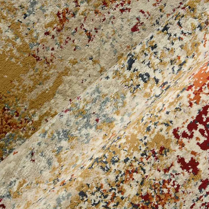 Bastia Ivory Orange Area Rug, 7x9