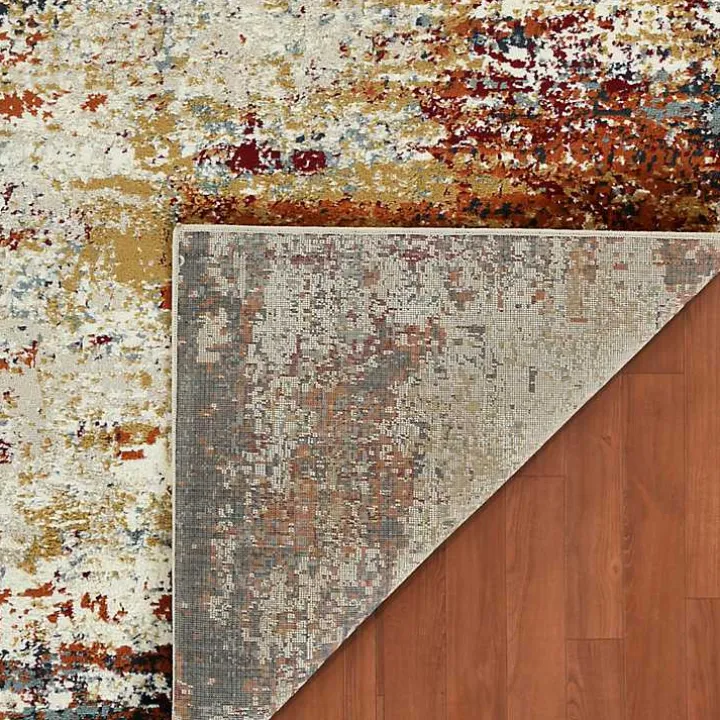 Bastia Ivory Orange Area Rug, 7x9