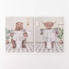 Bathroom Animals Canvas Art Prints, Set of 2