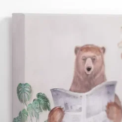 Bathroom Animals Canvas Art Prints, Set of 2