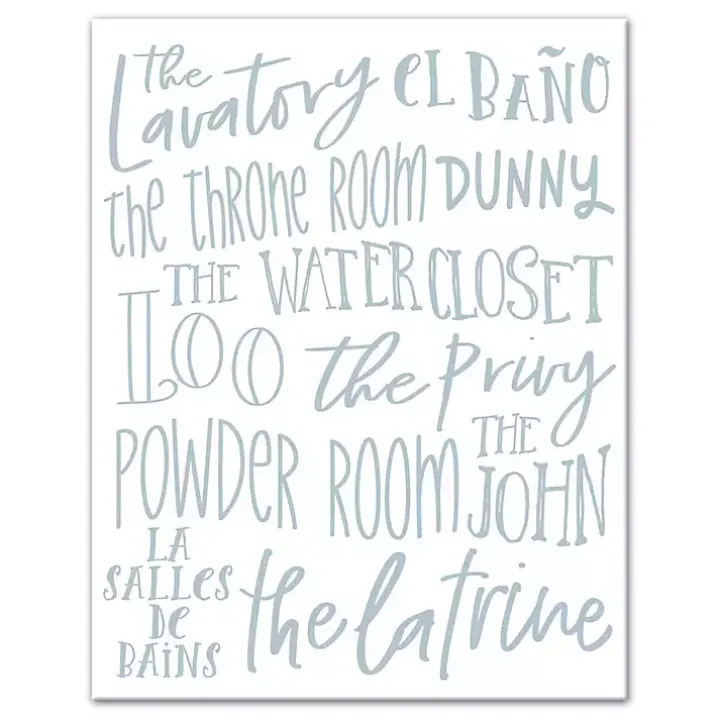 Bathroom Names Canvas Art Print