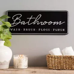 Bathroom Wash Brush Floss Flush Wall Plaque