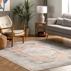 Bea Distressed Vintage Washable Area Rug, 8x10