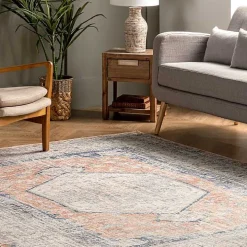 Bea Distressed Vintage Washable Area Rug, 8x10