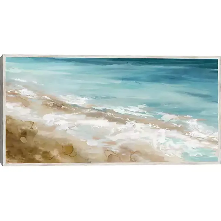 Beach Waves Framed Canvas Art Print