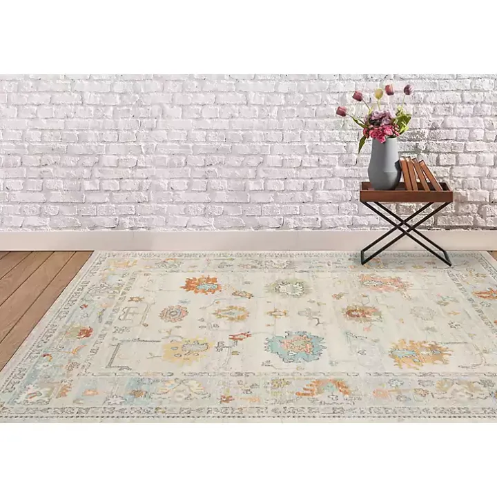 Beige Bohemian Area Rug, 7x9