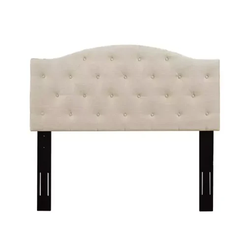 Beige Bryne Button Tufted King Headboard