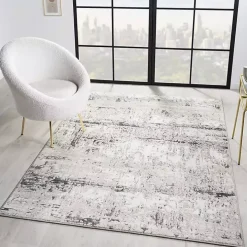 Beige Gray Indoor Area Rug, 5x7
