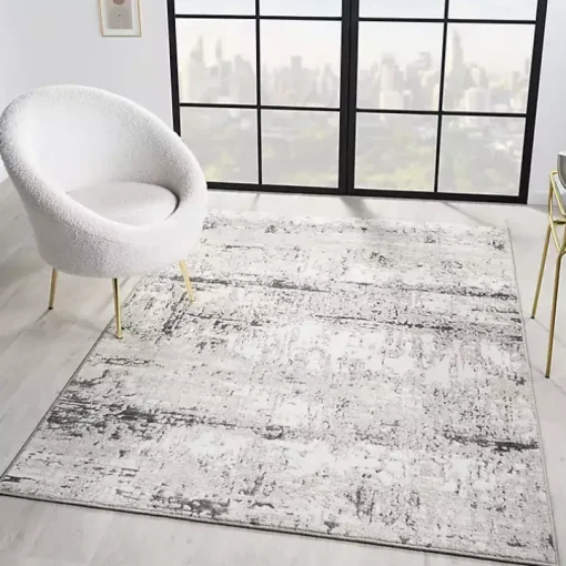 Beige Gray Indoor Area Rug, 5x7