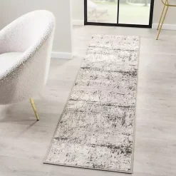 Beige Gray Indoor Runner, 2x7