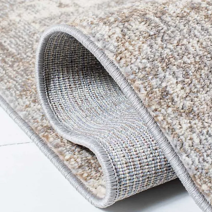 Beige Madison Abstract Area Rug, 6x6