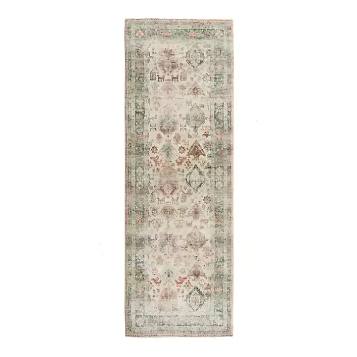Beige Rosette Runner, 2x7