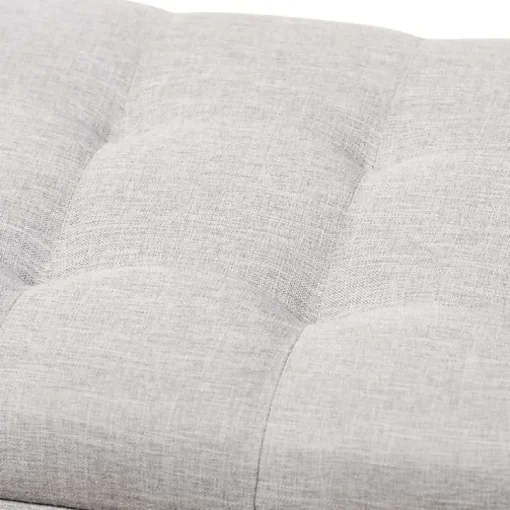 Beige Tufted Contemporary Storage Bench