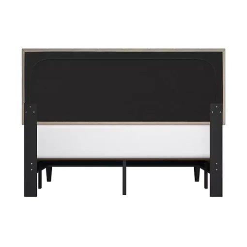 Beige Tufted Low Profile Platform Queen Bed