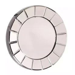 Beveled Glass Round Wall Mirror