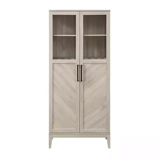 Birch Chevron Wooden Storage Cabinet