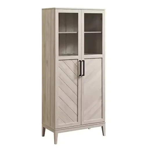 Birch Chevron Wooden Storage Cabinet