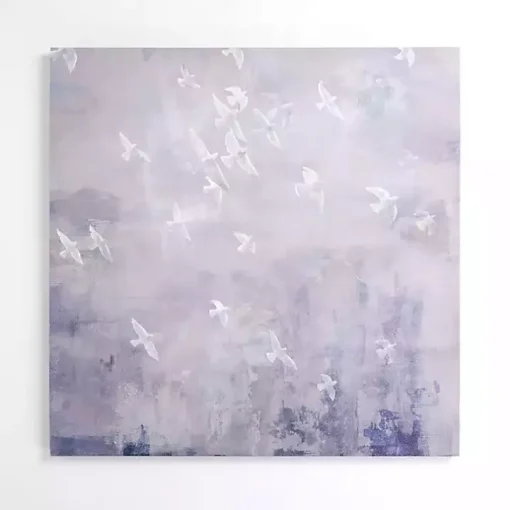 Birds in a Purple Sky Canvas Art Print