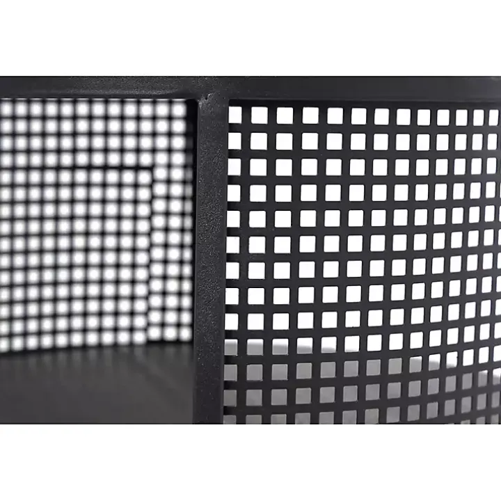 Black & Gold Metal Mesh Round Accent Table